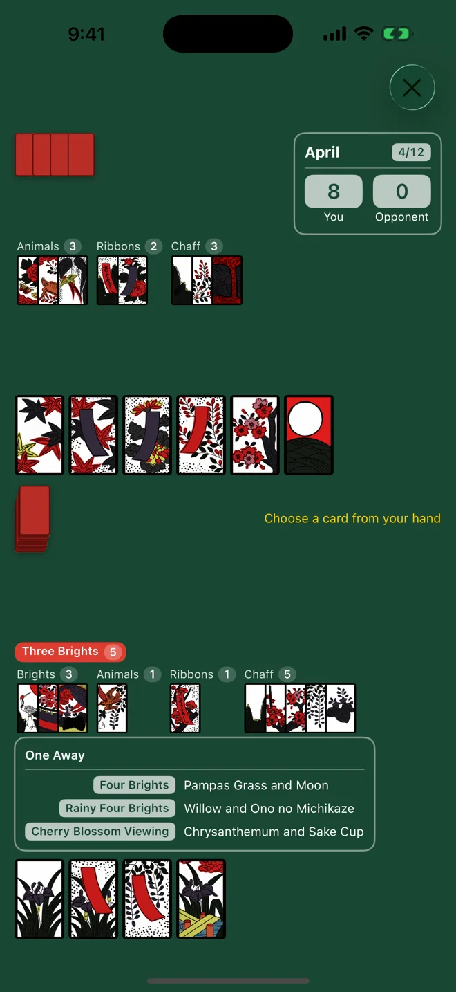 A mid-game board on iPhone